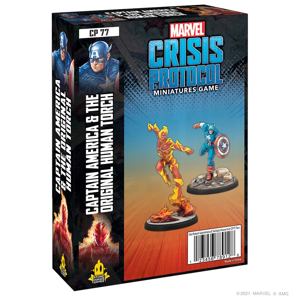 Atomic Mass Games Marvel Crisis Protocol Captain America & Original Human Torch